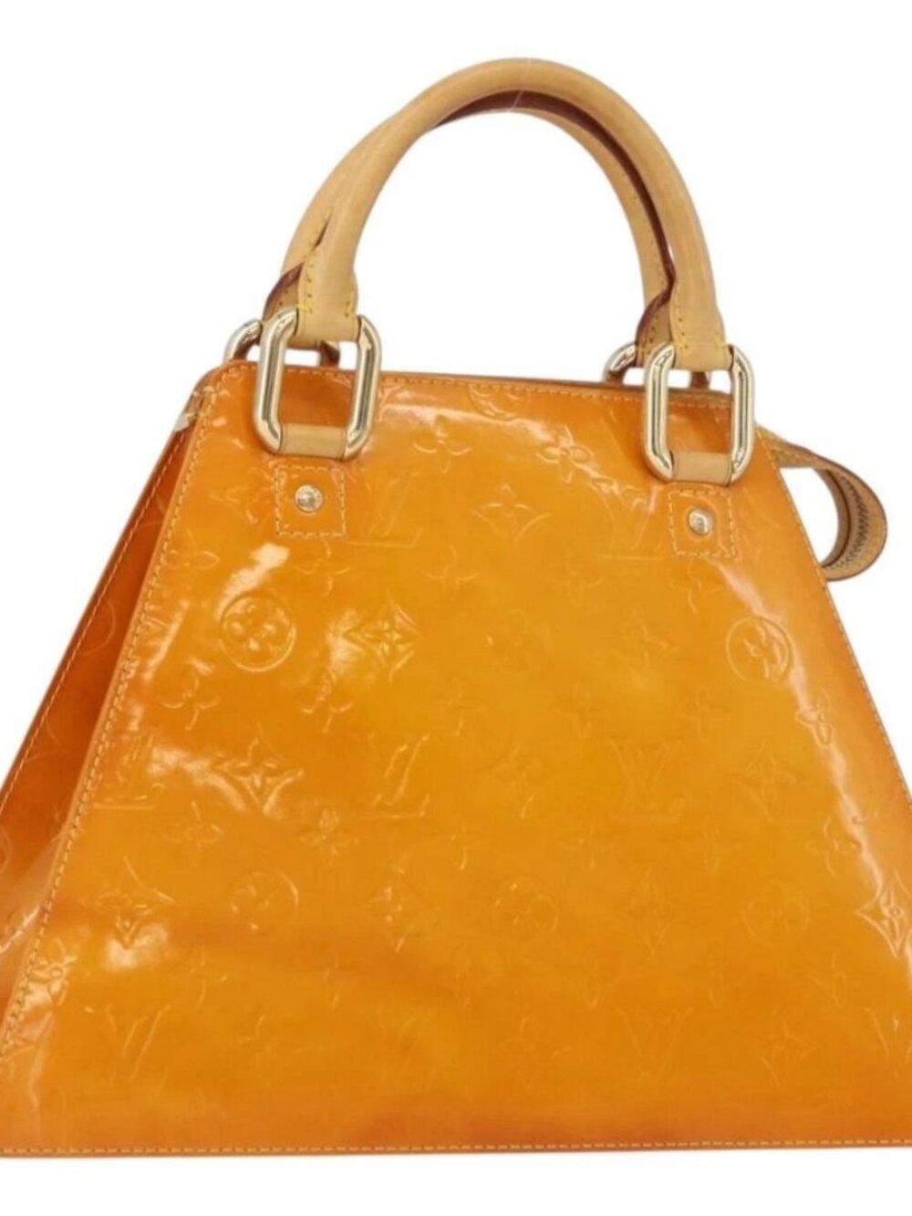 LOUIS VUITTON Monogram Vernis Forsyth Hand Bag Jaune M91112 LV Auth mr2024